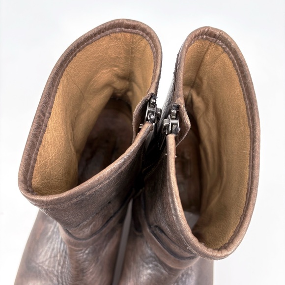 FRYE Lynn Strap Short Grey Leather Boot 9 - Picture 11 of 16